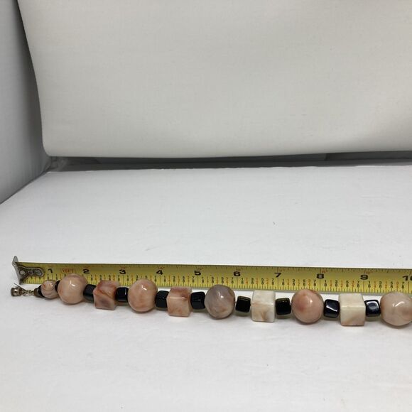 Pauline Rader Chunky Beaded Necklace Choker Style Vintage Earth tones & Black - Picture 11 of 11